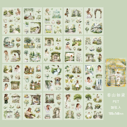 Stickers Book Landscape Decorative Decal Film Impression Seal For DIY Diary Planner Scrapbook Album School Supplies Stationer
