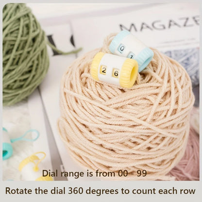 Manual Handheld Knitting Stitch Counter with Plastic Needles for Crochet Yarn Craft & Sewing Tools