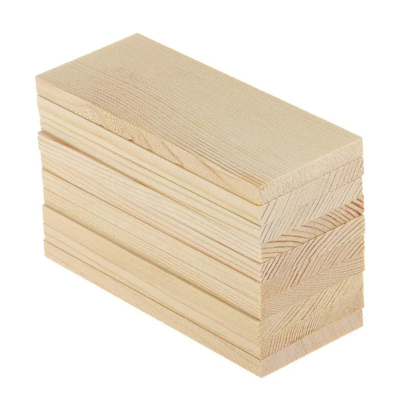 10pcs Unfinished Wood Rectangle Board for Paintings, Natural Pine Wooden Blocks Panels Plank, for DIY Art Crafts Dollhouse