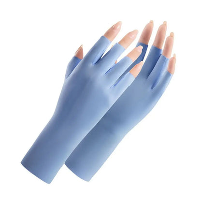 Sunscreen Gloves For Nail Art Gel UV LED Lamp Tool Nail Art Glove UV Protection Gloves Protecter Gloves - blue