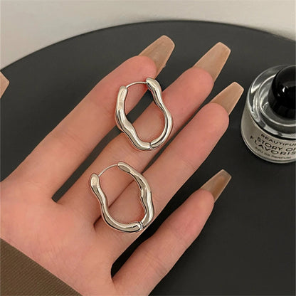 Trending French Punk Fan Hoop Earring For Woman New In 2025 Fashion Party Exaggerate Elegant Korean Earring Jewelry - d272s
