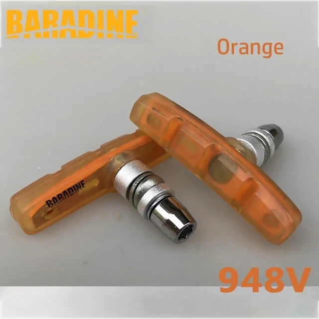 Baradine 948V MTB Bike V-brake Shoes Transparent 60mm Pads Bicycle Brake Blocks Bicycle Accessories - Orange
