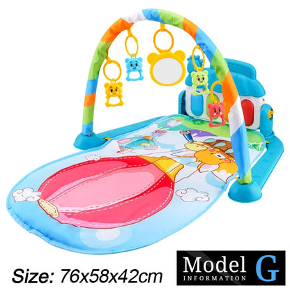 Baby Fitness Stand Music Play Gym Activity Toys Newborn Piano Crawling Blanket Pedal Game Pad Early Education 0-36 Months Gif