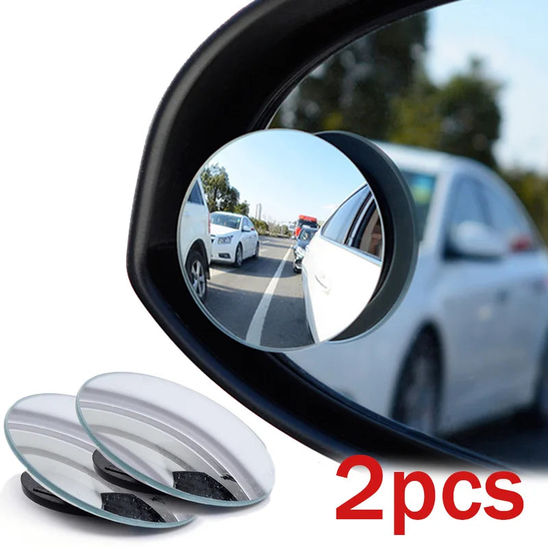 Car Blind Spot Rear View Mirror Wide Angle 360 Degree Adjustable Small Round Mirror Car Reverse Auxiliary Rearview Convex Mir