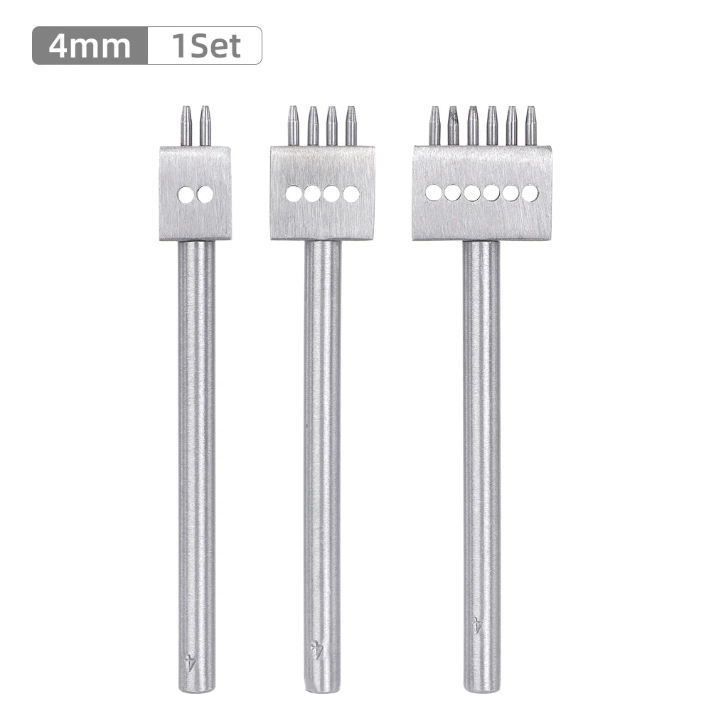 3pcs/SET Professional DIY Leather Punching Die, Manual Hole Punch for Leather Handcrafting, Multi-Round Punching Die Tool Set
