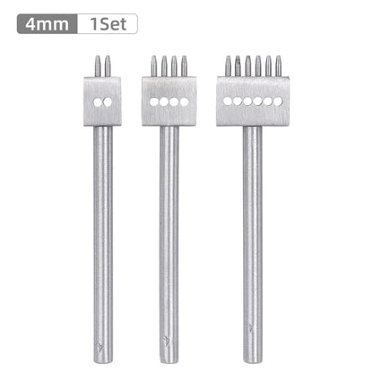 3pcs/SET Professional DIY Leather Punching Die, Manual Hole Punch for Leather Handcrafting, Multi-Round Punching Die Tool Set