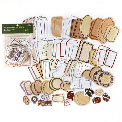 JIANQI 100pcs/pack Vintage Memo Paper Set DIY Scrapbooking School Supplies Decor Junk Journal Marking Stationery Notes Paper