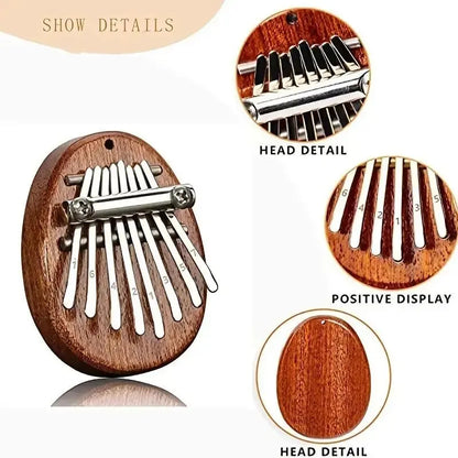 8 Key Mini Wooden Kalimba Exquisite Finger Thumb Piano Marimba Musical Good Accessory Pendant Gift