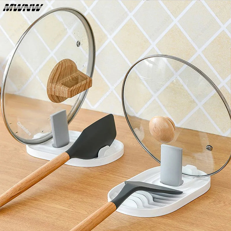 1pcs Polychrome Foldable Nordic Style Pot Holder Lid Shovel Storage Rack Practical Multifunctional Utensils for Kitchen Suppl