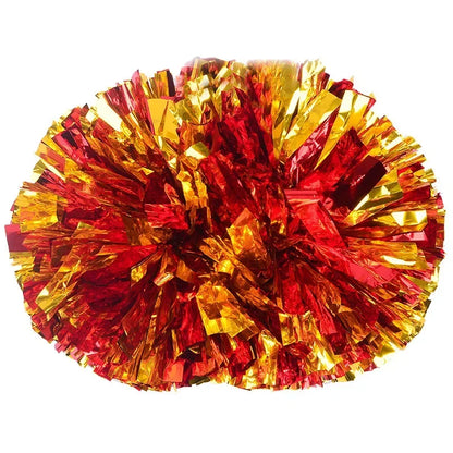 1pc Cheerleading Pom Poms with Handle Cheer Balls Big Gold Silver Red Yellow Blue Hand Dance Pompoms Accessories for Women Ki