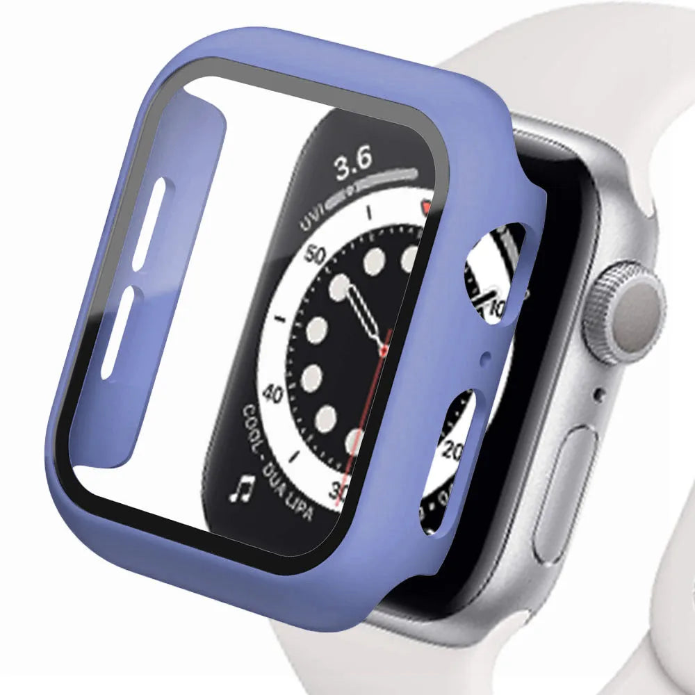 Tempered Glass+cover For Apple Watch Accessories 45mm 41mm 44mm 40mm 42mm Screen Protector Apple watch Case serie 9 4 5 6 SE 
