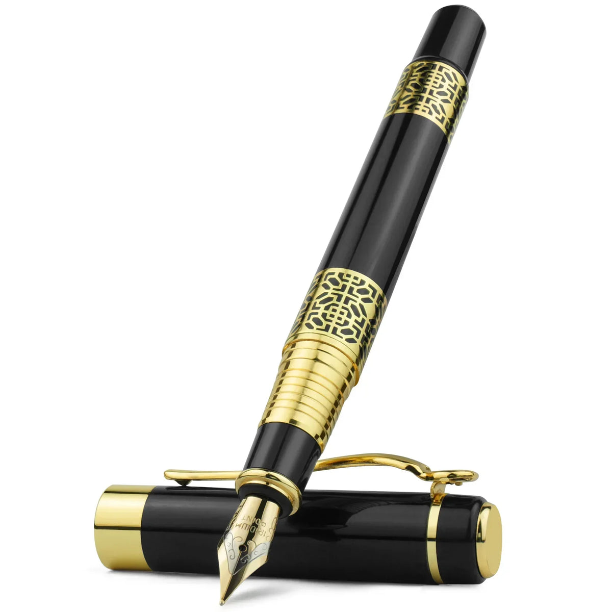 Retro Metal Fountain Pen F Nib Classic Design with Converter For Business Writing Office School Supplies Stationery