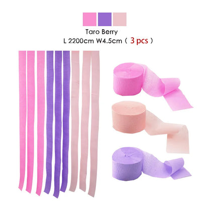 3pcs/set Rainbow Crepe Paper Streamers for Wedding Birthday Party Backdrop Decoration Colorful Paper Crepe Garland Ribbon Dec