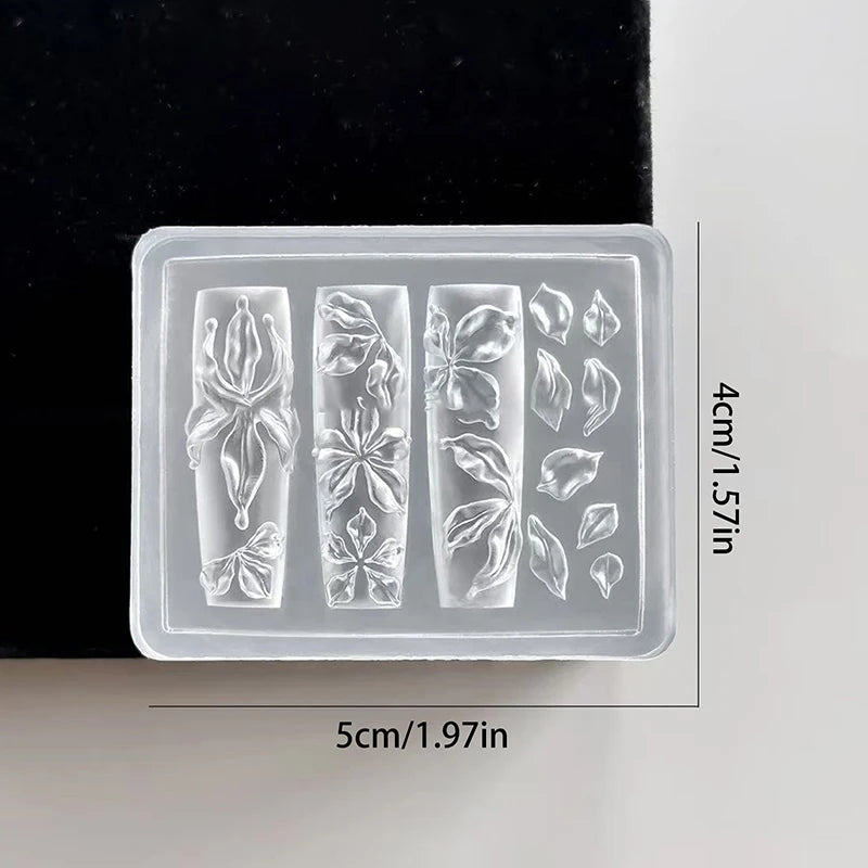 〔CC55〕Lily Flower Sea Shell Conch Coral Starfish 3D Acrylic Nail Mold Nail Decorations DIY Silicone Manicure Mold Nail Art Mo