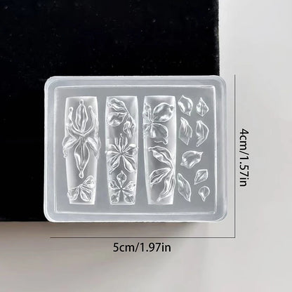 〔CC55〕Lily Flower Sea Shell Conch Coral Starfish 3D Acrylic Nail Mold Nail Decorations DIY Silicone Manicure Mold Nail Art Mo