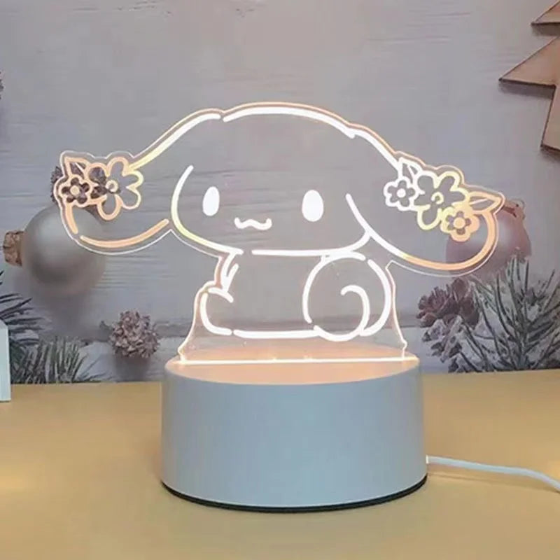 Hello Kitty Cinnamoroll cartoon bedside decoration night light bestie new creative birthday gift for girls student dormitory 