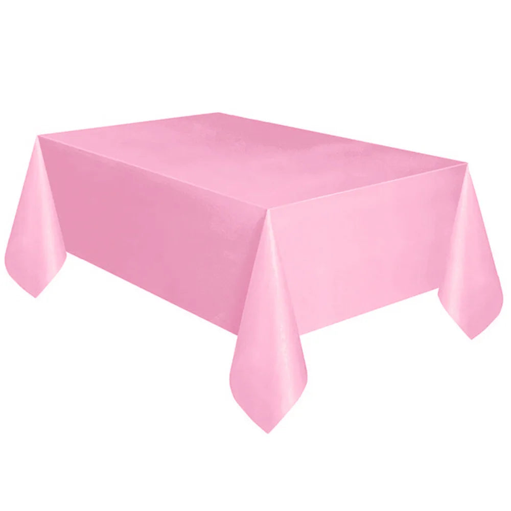 Large Plastic Rectangle Table Cover Cloth Wipe Clean Party Red White Black Tablecloth Covers for Birthday wedding christmas