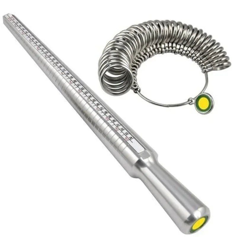 Metal Ring Sizer Measuring Tool Set Gauge Mandrel Stick Finger Tool Jewelry Making Equipments Accessories