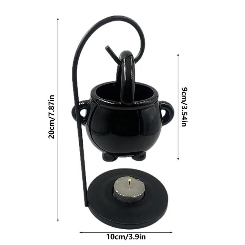 Hanging Cauldron Wax Burner Witch Caldron Pot Candle Holder Witchcraft Supplies Essential Oil Incense Aroma Diffuser Home Dec
