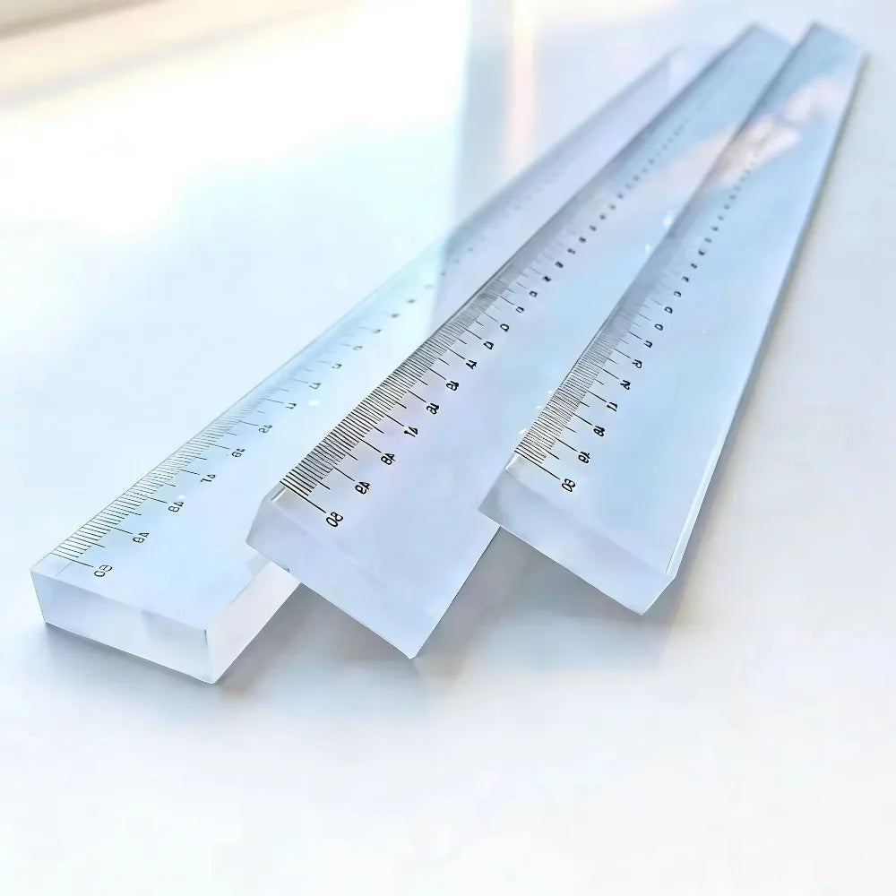 Multi-Function Paperweight Ruler - 50cm Thick Acrylic Cutting Grid for Graphic Design, Calligraphy & Craft