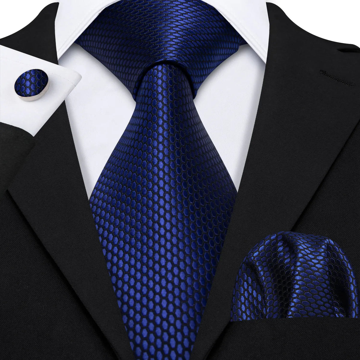Men Tie Gold Navy Blue Striped Tie Barry.Wang 3.4" Jacquard Party Wedding Woven Fashion Designers Necktie For Men silk Busine