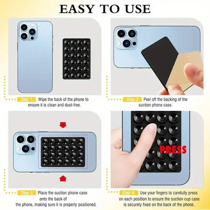Silicone Suction Phone Holder Mat Multifunctional Suction Cup Wall Stand Square Anti-Slip Single-Sided Case Mount Back Sticke