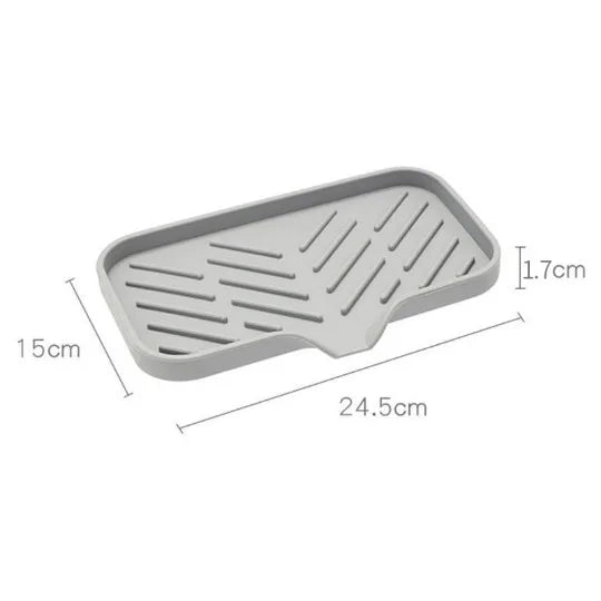 Sink Silicone Tray With Drain Soap Sponge Storage Holder Countertop Sink Scrubber Brush Soap Storage Rack Kitchen Organizer -