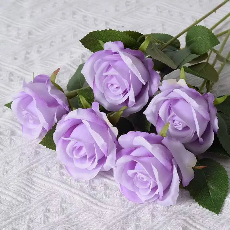 1/5/10/20pcs Roses Artificial Flowers Rose Flower Branch Artificial Red Roses Realistic Fake Rose for Wedding Home Decor - Si