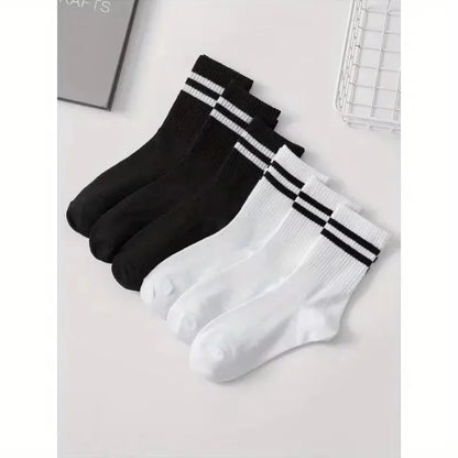 5 Pairs Of Men's Socks, Autumn And Winter Vintage Fun Fashion Athletic Socks, Sports Trend Socks - Mixed color 6 pairs