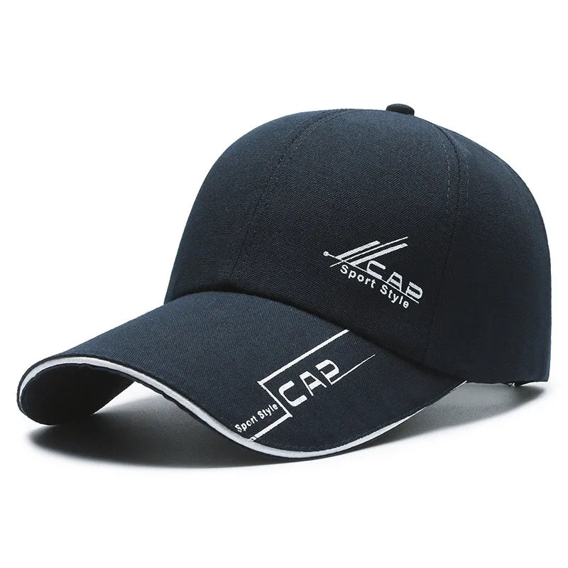 Hats, Men, Summer Long Brim, Baseball Caps, Spring Casual, Outdoor Sun, Fishing Hats, Sunscreens, Shade Caps, Women - Navy Bl