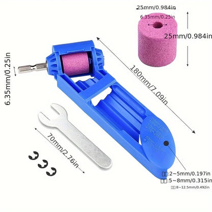 1pc Portable Drill Bit Sharpener With Grinding Wheel For Quick And Easy Sharpening Of Nail Drill Bits, Sharp And Ready - Blue