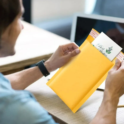 50/10x Kraft Paper Bubble Mailers Envelopes Bags Bubble Mailing Bags Home Yellow Self Seal Waterproof Cushion Envelopes Pouch