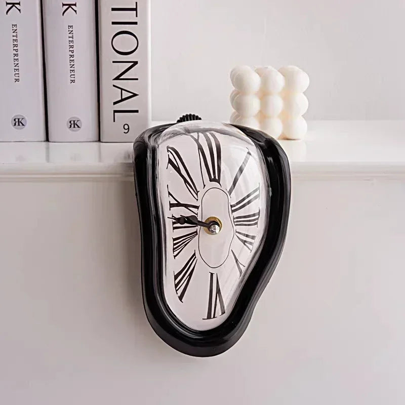 2024 New Novel Surreal Melting Distorted Wall Clocks Surrealist Salvador Dali Style Wall Watch Decoration Gift Home Garden - 