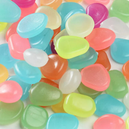 New Luminous Stones Glow in The Dark Pebbles Stones Fluorescent Rocks for Fish Tank Aquarium Aquatic Landscape Home Decor 1cm