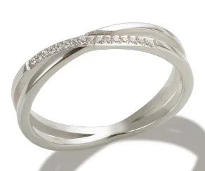 Stainless Steel Ring for Women Inlaid Zircon Rings Waterproof Romantic Fashion Jewelry - A44 Silver / 8