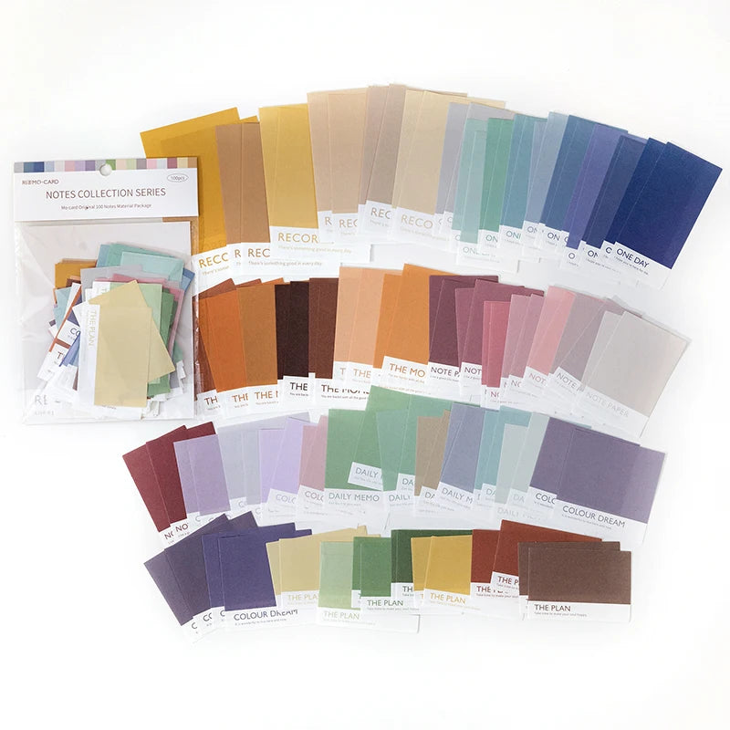 JIANQI 100pcs/pack Vintage Memo Paper Set DIY Scrapbooking School Supplies Decor Junk Journal Marking Stationery Notes Paper