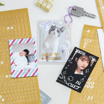1 Sheets Journaling Stationery Stickers PVC Letter Number Greeting Card Decoration Scrapbooking School Supplies