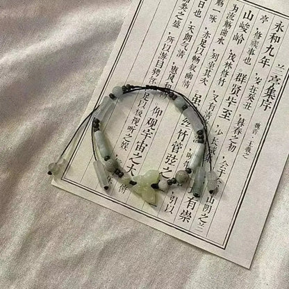 Fashion Bamboo Beads Chinese Style Beaded Bracelet Chinese Style Beaded Braided Rope Bracelet Vintage Antique Bracelet