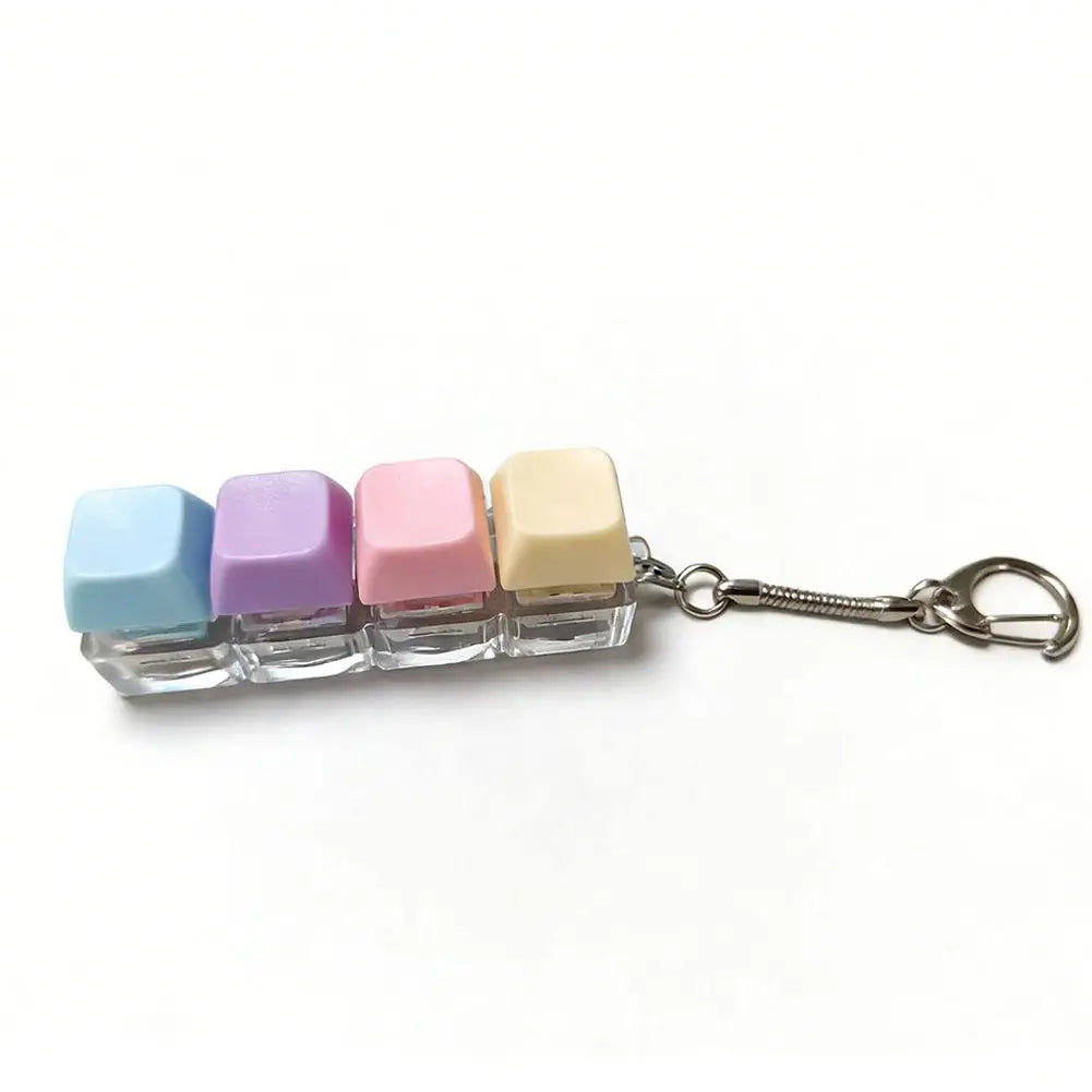 1/4/5/9 Button Keyboard Fidget Clicker Mechanical Keyboard Fidget Keychain For Gifts To Pass The Boring Time (Without LED Lig