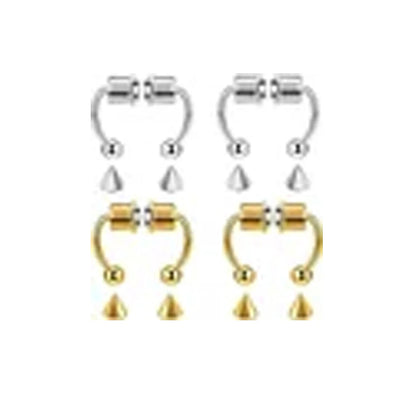Women Fake Piercing Nose Ring Hoop Septum Non Piercing Nose Clip Rock HipHoop Stainless Steel Magnet Fashion Punk Body Jewelr