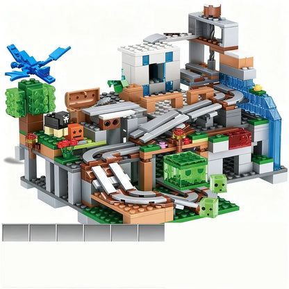 Block World Building Blocks Set with Trap Cave & Figures, Creative STEM Construction Toy Gift for Boys