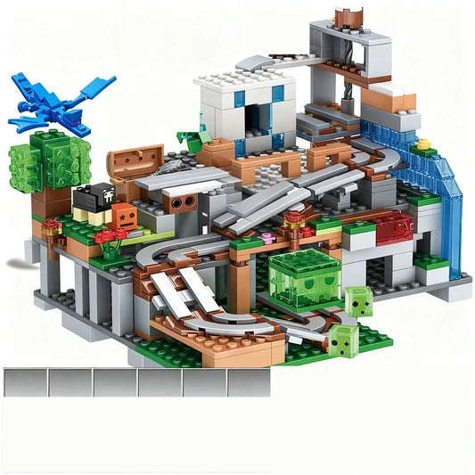 Block World Building Blocks Set with Trap Cave & Figures, Creative STEM Construction Toy Gift for Boys
