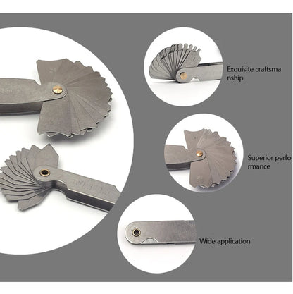 Radius Template R Gauge R1-6.5 7-14.5 15-25 26-80 Radius Gage Plate Fillet Gaug External Internal Concave Convex Measuring To