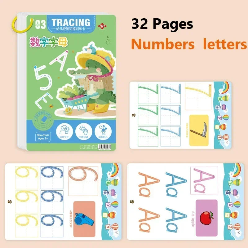 Magical Tracing Workbook Educational Montessori Books for Children Pen Control Training Reusable Calligraphy Copybook for Kid