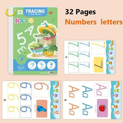 Magical Tracing Workbook Educational Montessori Books for Children Pen Control Training Reusable Calligraphy Copybook for Kid