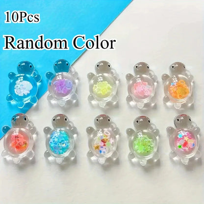 10pcs Glow in The Dark Resin Turtle Figurines Vibrant Colorful Turtle Decor Miniature Ornaments for Indoor Outdoor Home & Gar