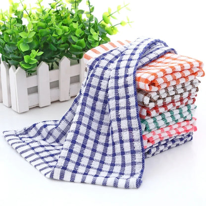 6PCS Cotton Kitchen Tea Towels Absorbent Lint Free Catering Restaurant Cloth Dish Towels Cleaning Cloth Kitchen Cleaning Towe