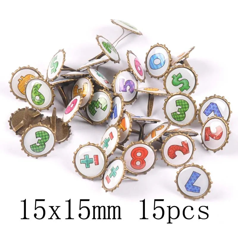 mix vintage Diy Brads Scrapbooking Embellishment Fastener Brad Metal Crafts Decoration CP2583