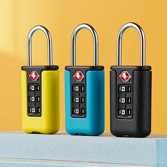 Approved Luggage Lock 3 Digit Combination Password Lock Travel Suitcase Security Padlock Black