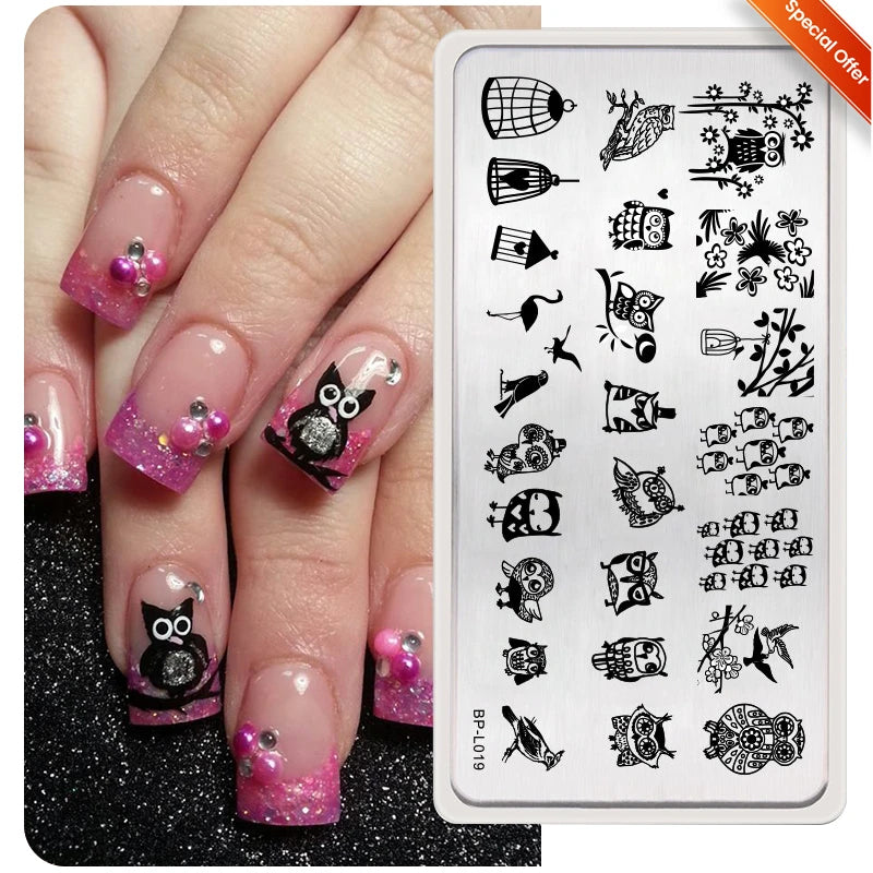 BORN PRETTY Nail Stamping Plates for Design French Nail Art Templates Printing Merry Christmas Image Stainless Stencil Tools 